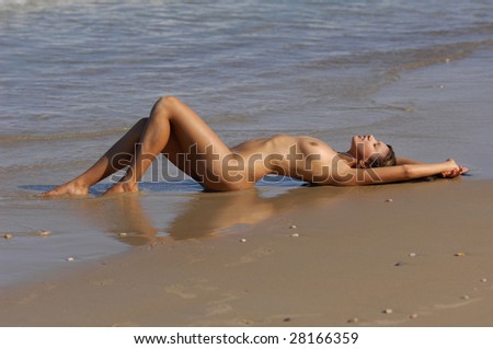 stock photo Nude beach girl