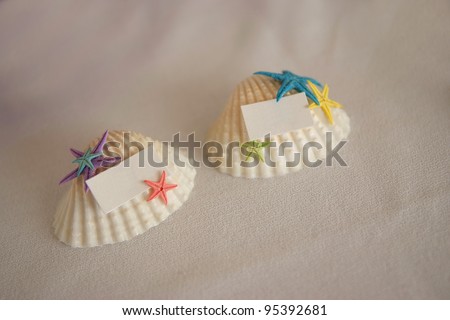 Sea shell  blank wedding place cards