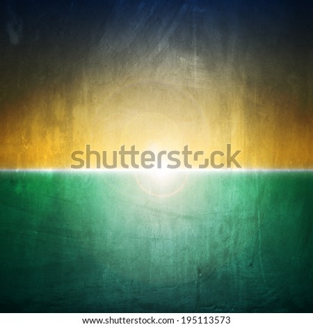 Grunge Brazil tone background with lens flare
