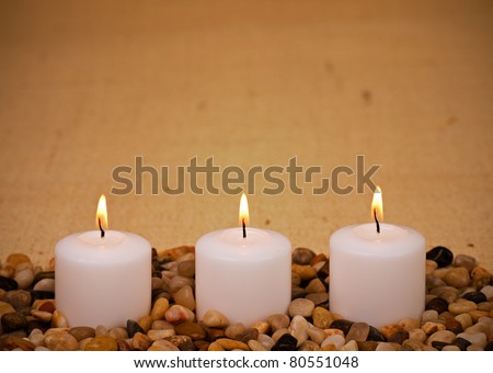 White Votive Candle Trio in Zen Setting