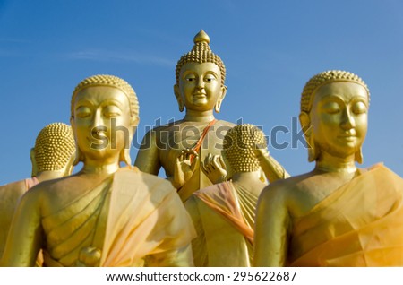 Lord Buddha among the 1,250 monks, the symbol of Buddhist All Saints\' Day