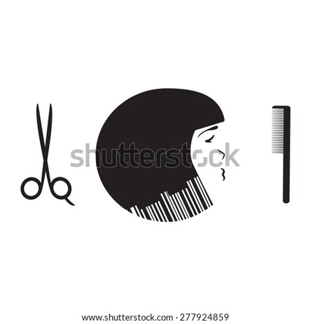 Beauty Salon logo template, hairdresser emblem, cosmetic shop vector design brand. Isolated on white.