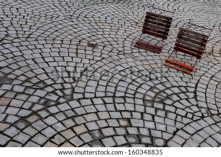 Fallen chairs in Porto