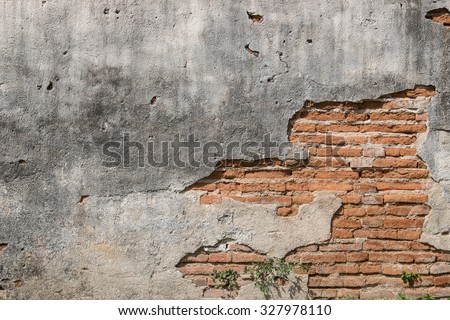 old brick wall broken
