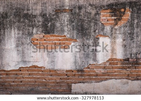 old brick wall broken
