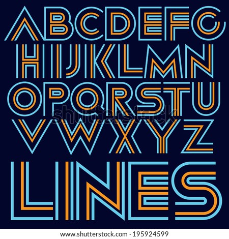 Vector decorative geometric font Modern type Vector decorative geometric font Modern type