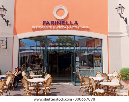 ROME, ITALY - JULY 28, 2015. Farinella Restaurant in Rome, Italy. Farinella is a southern Italian restaurant where you can experience the wonders of real Neapolitan pizza.