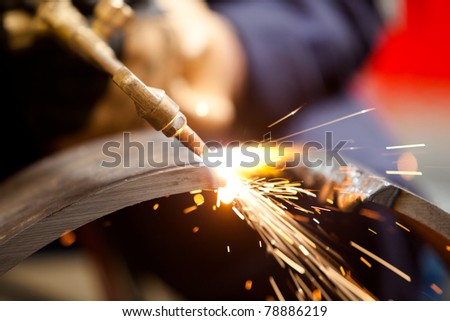 metal cutting with acetylene torch