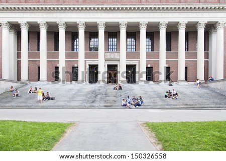 CAMBRIDGE, USA - AUGUST 16: Harvard University in Cambridge, MA is the oldest institution of Higher learning in the USA created in 1636 by the Massachusetts Legislature as seen on August 16, 2013.
