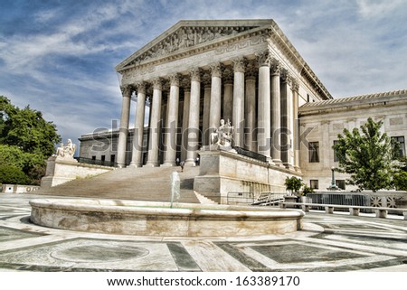 The Facade Of The Supreme Court Of The United States Of America In Washington Dc.