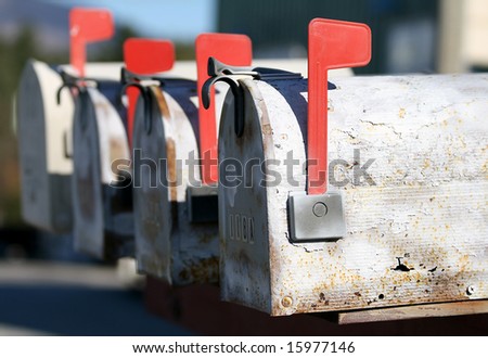 Old Mail Boxes in Line