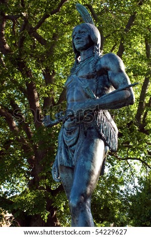 The Great Sachem is the native American from the Massasoit nation who helped the first pilgrims who landed in Plymouth, MA. Image taken in Plymouth, MA.