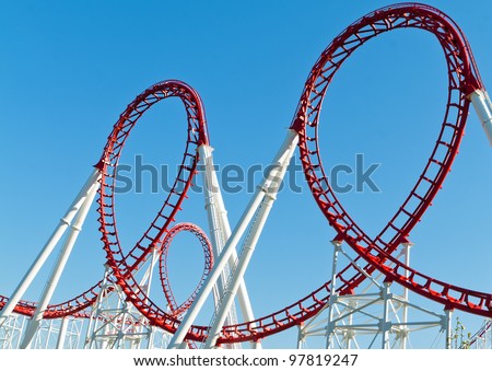 The loops of a scaring roller coaster.