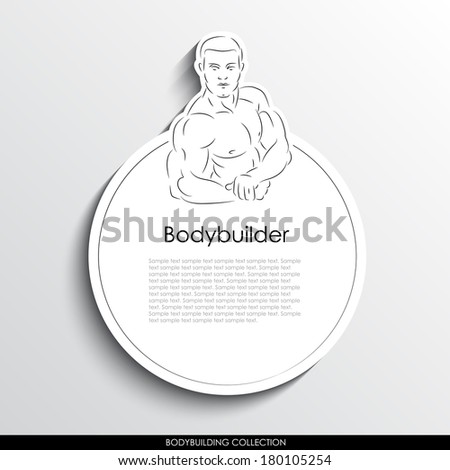 Bodybuilding template on white paper background. Bodybuilding vector collection.