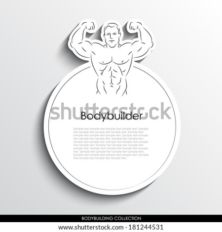 Bodybuilding template on white paper background. Bodybuilding vector collection.
