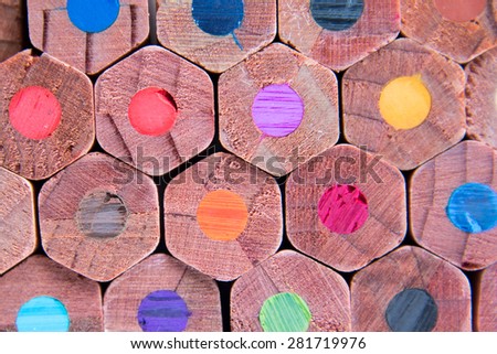 assortment of wooden Color pencils texture background