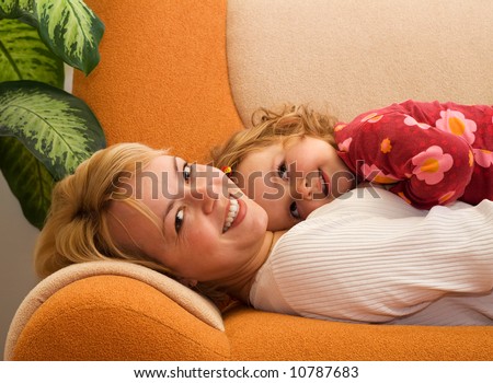 Happy mother and daughter sharing a tender moment
