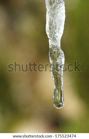 Drop on the point of icicle