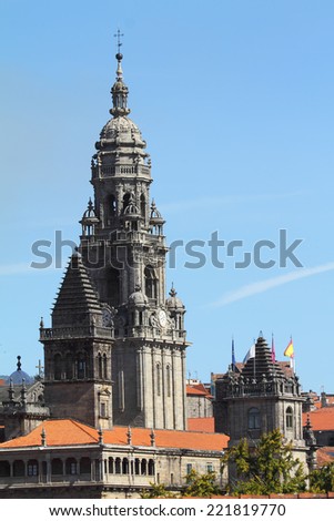 Tower of Santiago cathedral (Saint James Cathedral), Santiago de Compostela, Galicia, Spain, UNESCO