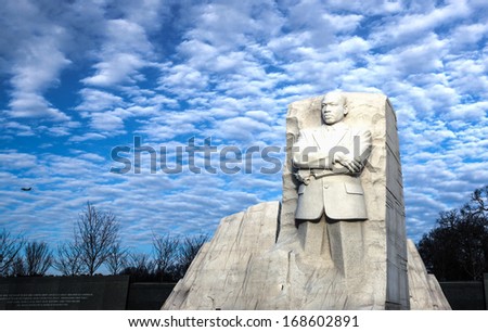 Washington, Dc - January 28: Martin Luther King Memorial, Seen On January 28, 2012, Is A Massive Sculpture And Tourist Attraction Located On The National Mall Along The Tidal Basin In Washington, Dc.