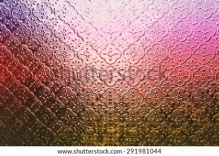 Texture on the glass window.Used film filter and gradient tool for color style.