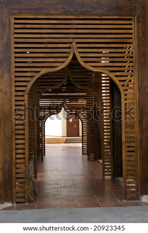 Wooden architectural detail in an arabian style