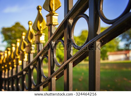 Image of a decorative cast iron fence.
