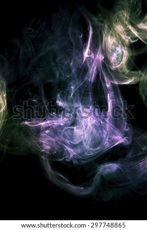 Smoke-shaped duck, Abstract colorful,Black background