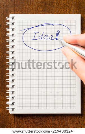 Write down an idea to notebook