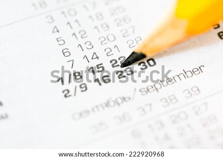 Mark the pencil in the calendar event