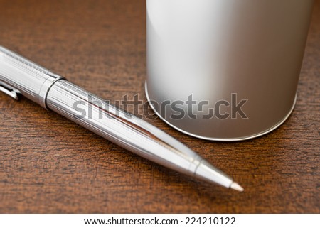 Pen and the metal case