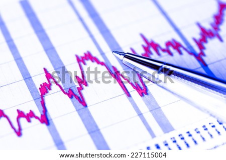 Stock graphic, stock market crash