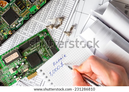 Drafting bills on computer repair