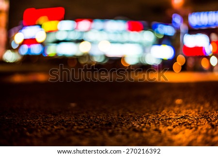 Nights lights of the big city, glowing shop windows