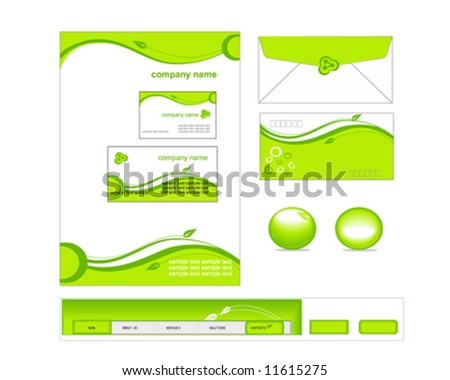 stock vector : Vector business stationery set with business card,letter head 