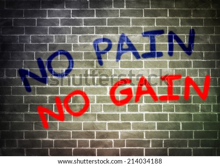 NO PAIN NO GAIN - graffiti concept