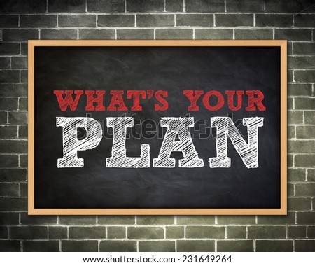 WHAT IS YOUR PLAN - blackboard concept