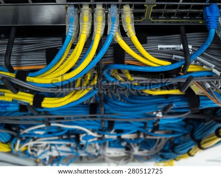 LAN cable use server of factory