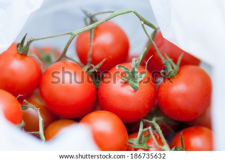Fresh cherry tomatoes - food texture and colors