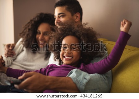 African american family spending time together at home.