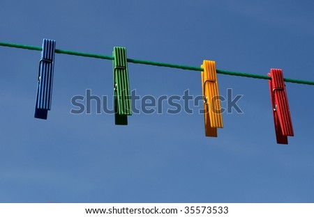 Clothes-pegs on line