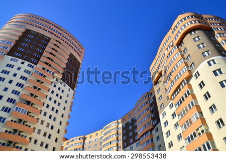 New residential skyscrapers on Gagarin street. Kaliningrad, Russia