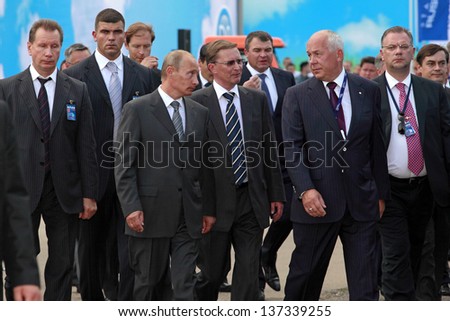 MOSCOW, RUSSIA - AUGUST 18: Vladimir Putin, President of Russia at the International Aviation and Space Salon MAKS-August 18, 2009 in Zhukovsky, Russia