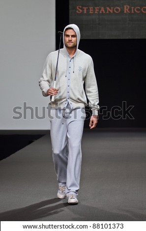 MOSCOW - OCTOBER 26: Model walks the runway during show of Stefano Ricci Collection as part of Fashion Week on October 26, 2011 in Moscow, Russia