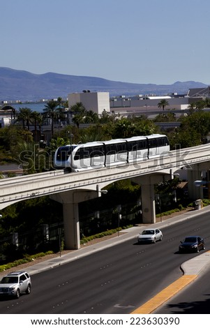Modern public transportation with an electric monorail train system