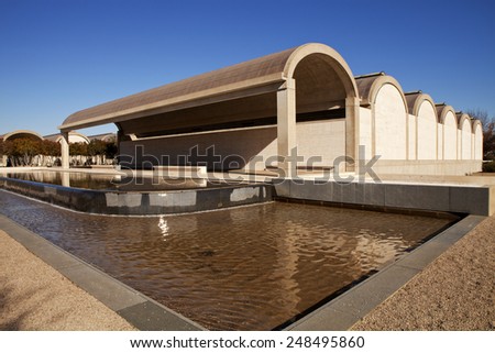 Ft Worth, Texas, USA - Jan. 6, 2015: The Kimbell Art Museum is located in the cultural district and host European Old Masters and traveling art exhibitions in Ft Worth, Texas, USA - Jan. 6, 2015