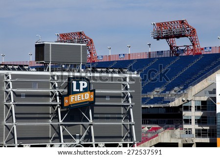 Nashville, Tennessee, USA - January 8, 2015: LP Field is a football stadium in Nashville is home to Tennessee Titans (National Football League) and the Tennessee State University Tigers.