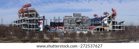 Nashville, Tennessee, USA - January 8, 2015: LP Field is a football stadium in Nashville is home to Tennessee Titans (National Football League) and the Tennessee State University Tigers.
