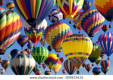 Composite of hot air balloons at the New Jersey Ballooning Festival in Whitehouse Station, New Jersey