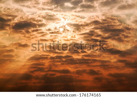 dramatic cloud and sun beams